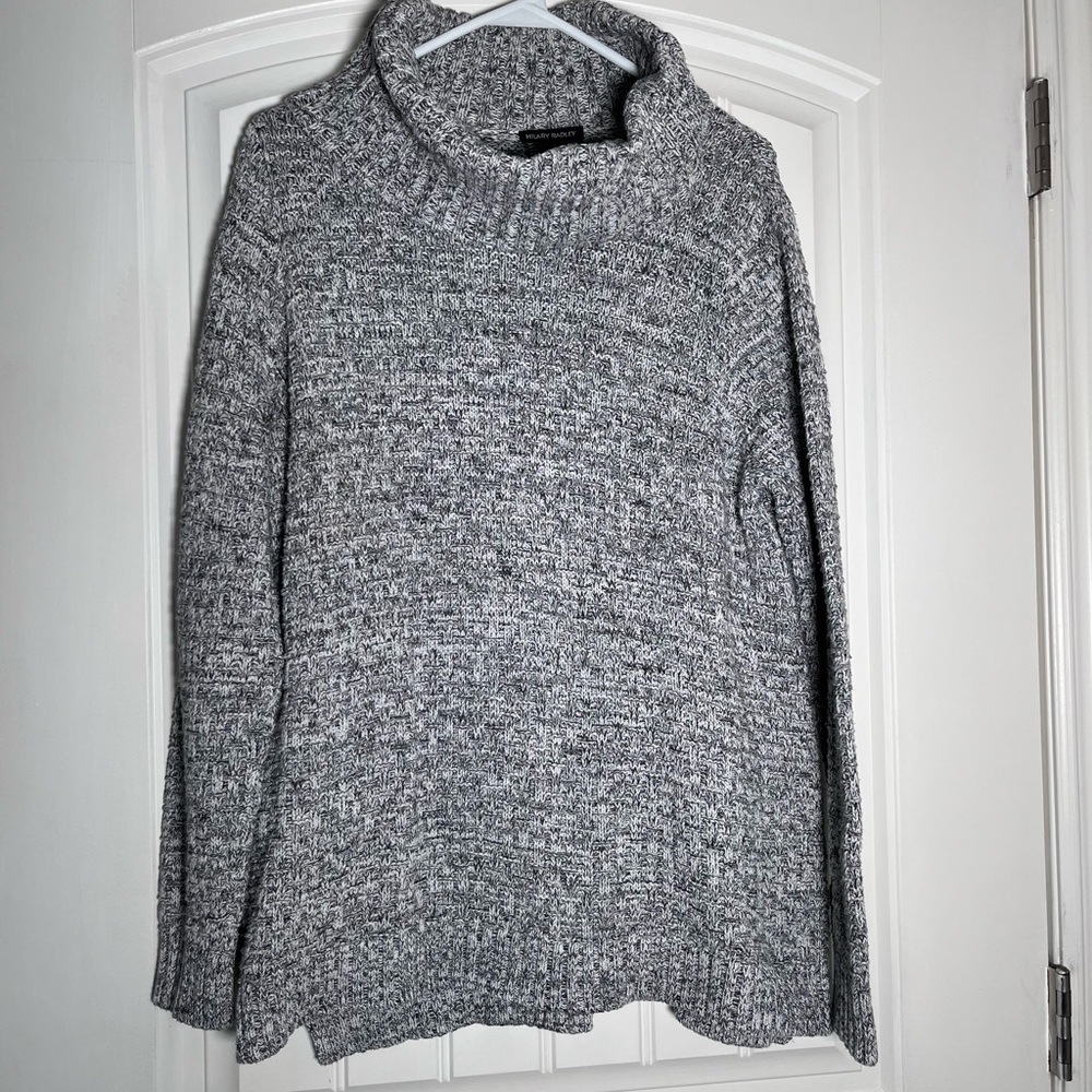 Hilary Radley black Marled Cowl Neck Sweater